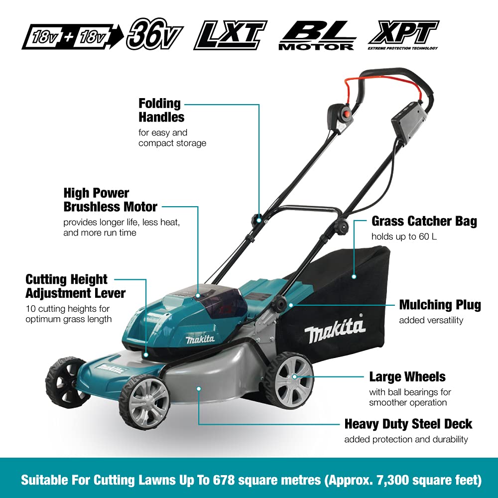 Puresprout.in-Makita DLM460Z Cordless Lawn Mower 460 mm(with two batteries (6AH) & charger).