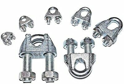 PURESPROUT.IN-8MM METAL U - BOLT TYPE WIRE ROPE CLIP CLAMP REGULAR FOR BOAD HEAVY DUTY U-BOLT TYPE WIRE ROPE CLIP CLAMP (Pack of 10)