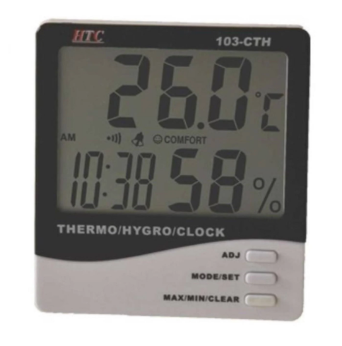 Puresprout.in-HTC Instrument 103-CTH Digital Indoor Hygrometer Thermometer with Clock