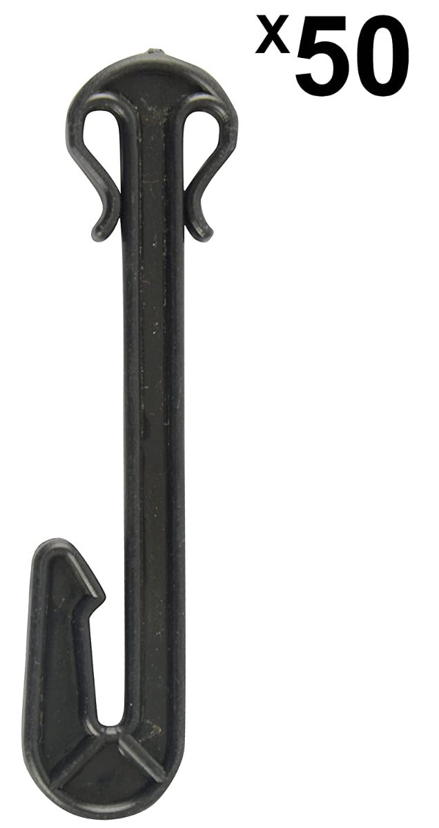 Puresprout.in-Plastic Manual Mini Trellising J-Hook (Black)-Pack of 50